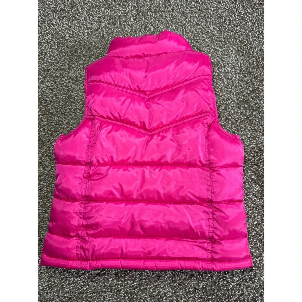 Old Navy Girls Hot Pink Quilted Puffer Vest Fleece Lined XS‎